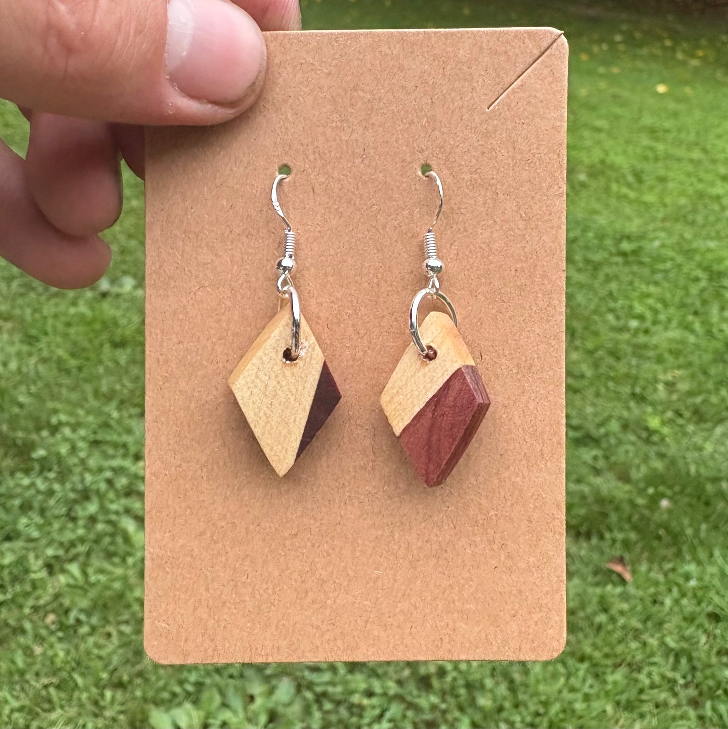 Red cedar and maple earrings