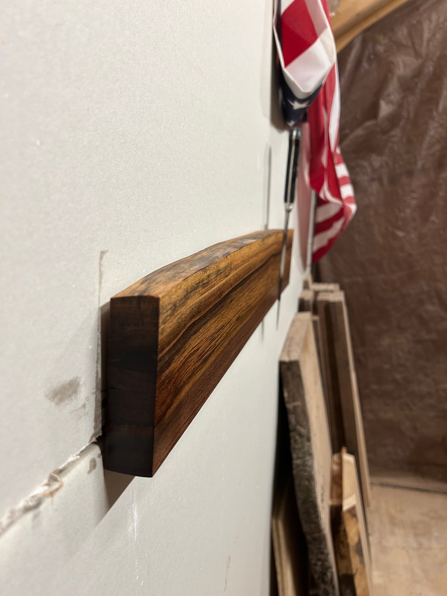 Live edge walnut knife block