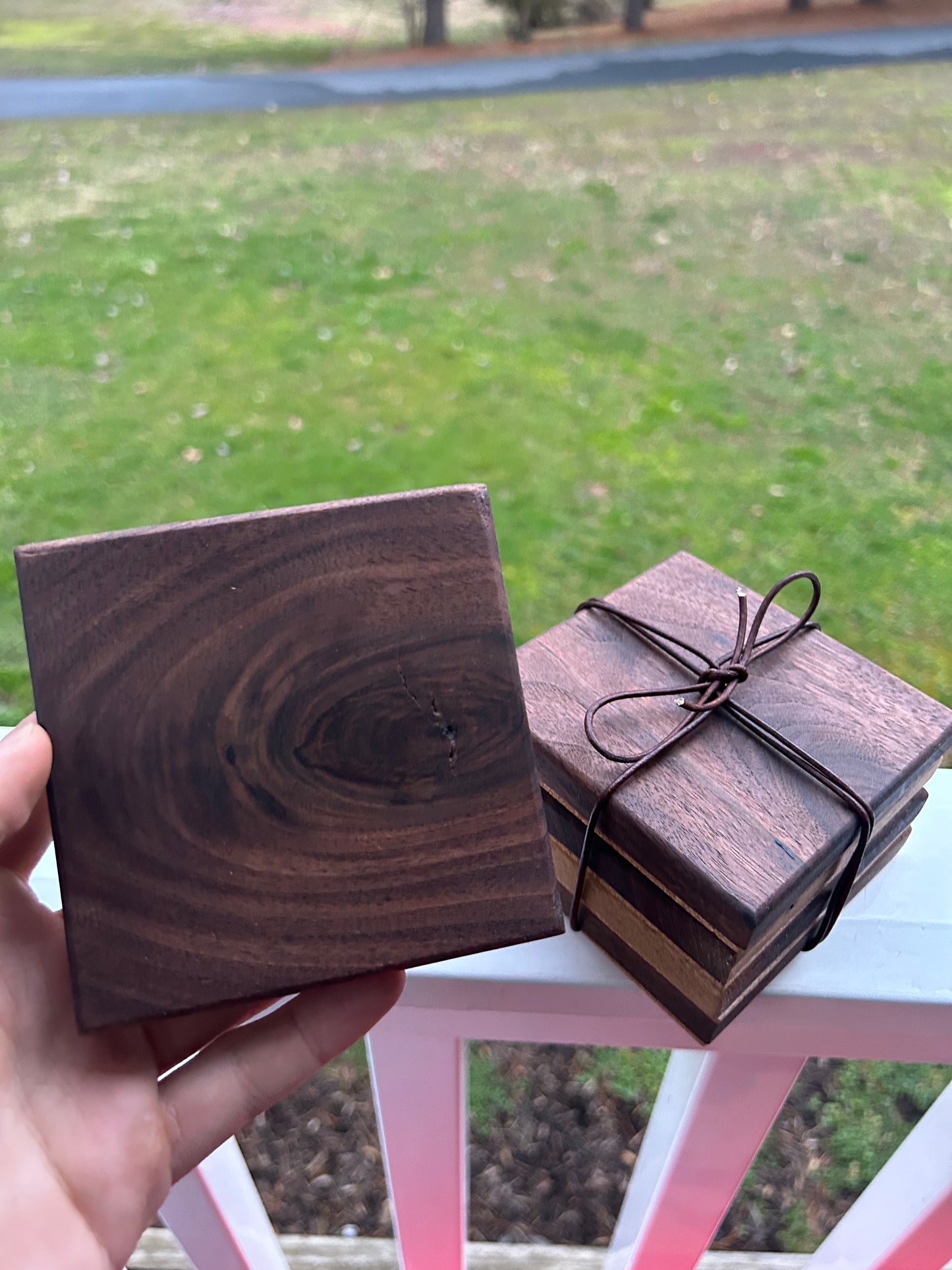 4 pack Walnut coasters